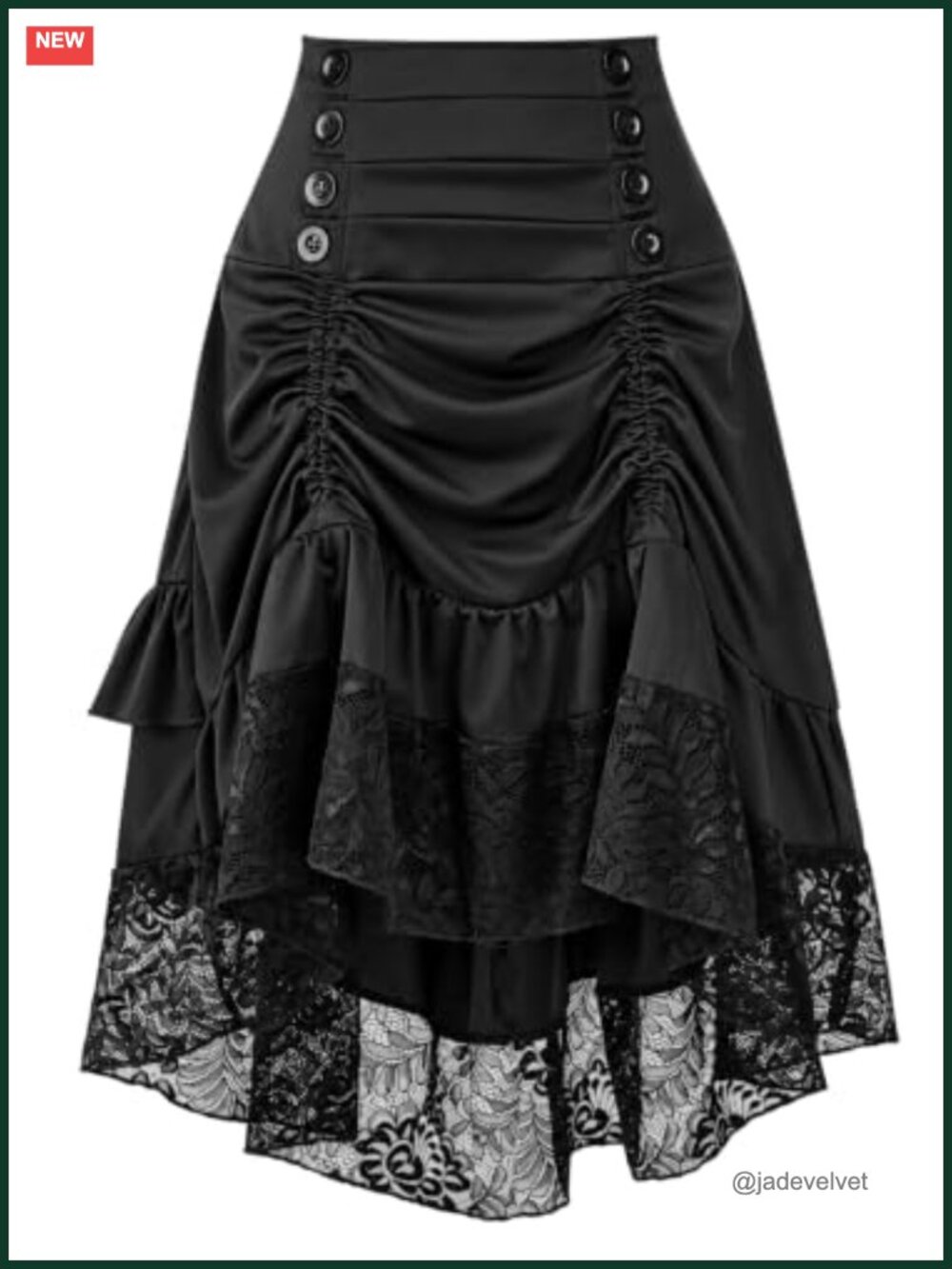 High Low Steampunk Skirt Lace Ruffles Victorian Cosplay